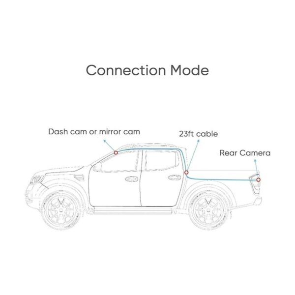 Dash Cam Cable de cámara trasera 23 pies 5 pines a