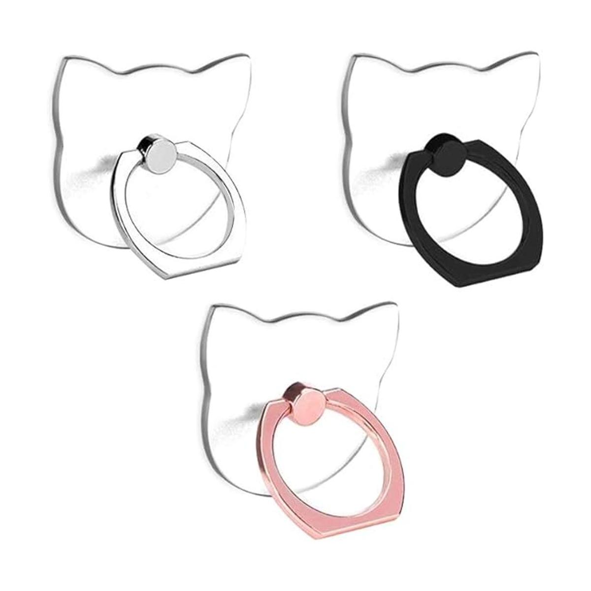 Anillo para teléfono móvil de gato transparente soporte