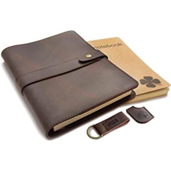 Diario de cuero genuino para rellenar con cuaderno A5 de_1