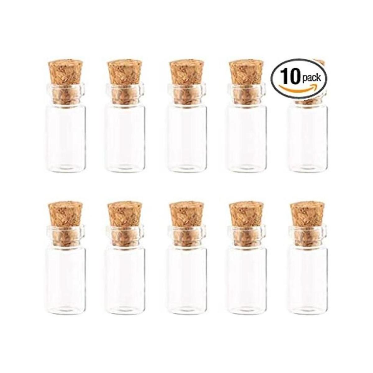 10 botellas vacías de vidrio de muestra de 0.0 fl oz