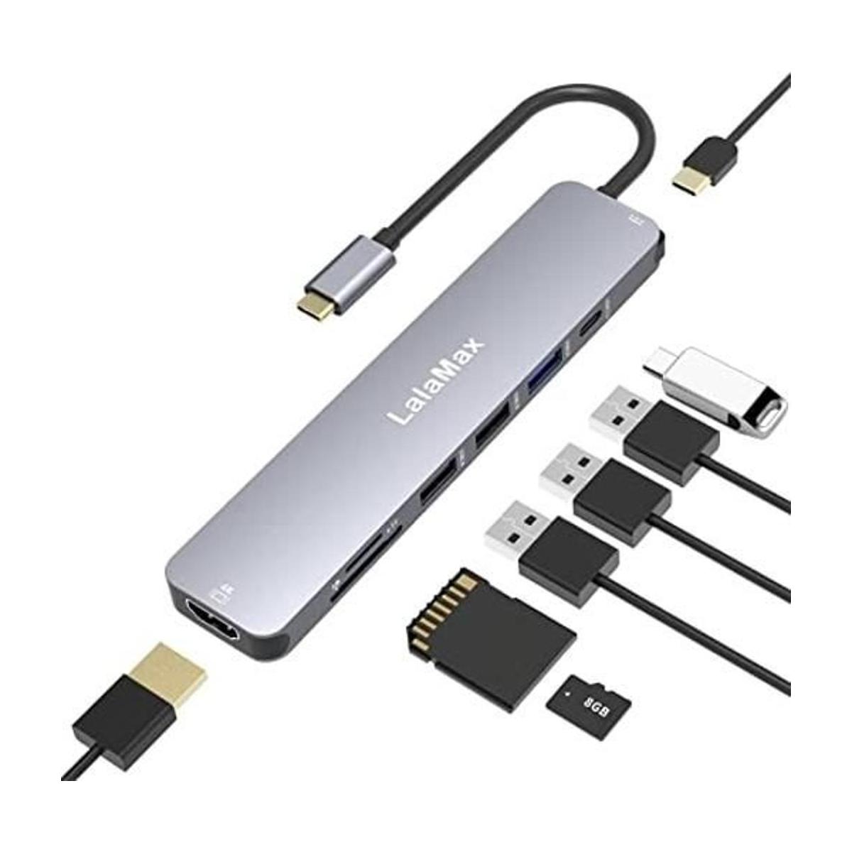 LalaMax Concentrador USB C adaptador multipuerto 8 en 1