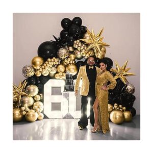 Kit de arco de guirnalda de globos dorados y negros 133_3
