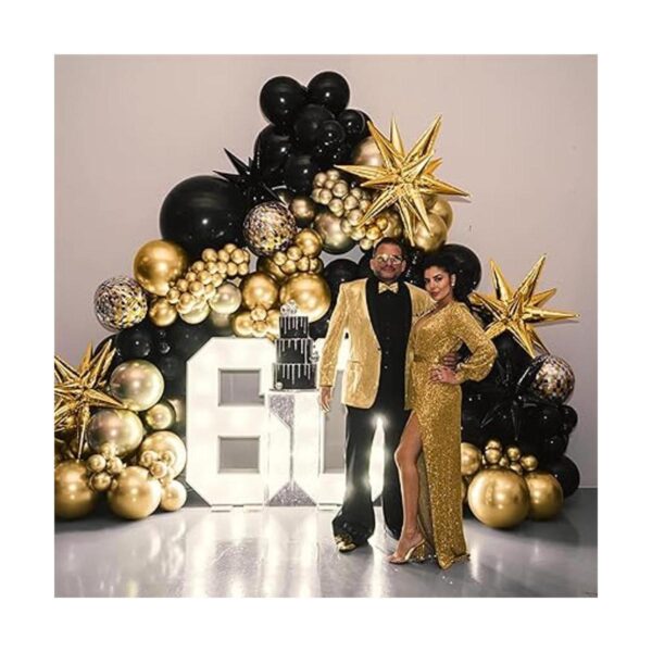 Kit de arco de guirnalda de globos dorados y negros 133_3