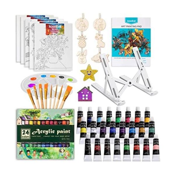 Kit de pintura de 48 piezas con 24 pinturas acrílicas 8