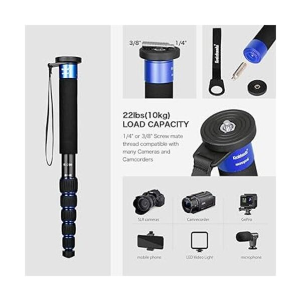 koolehaoda Monopod compacto de 6 secciones para fotografía_2