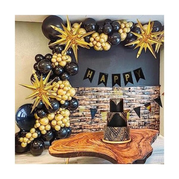 Kit de arco de guirnalda de globos dorados y negros 133_1
