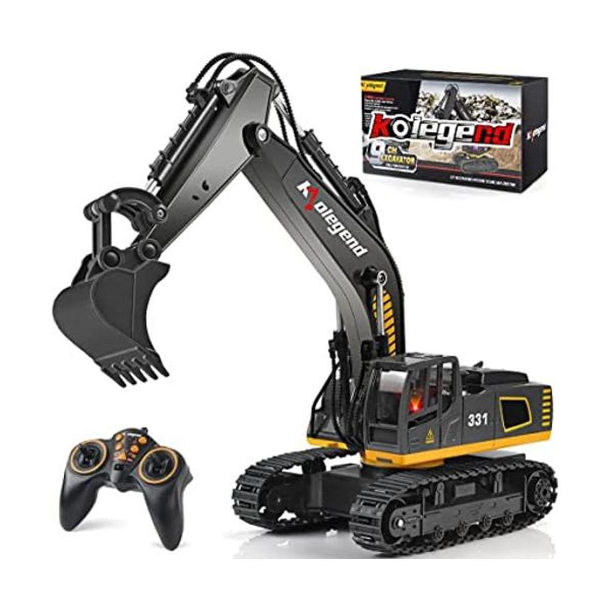 kolegend Juguete de excavadora de control remoto de 16