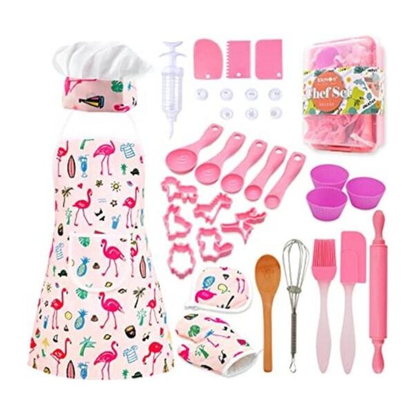 kkmon Juego de cocina y horneado para niños 34 piezas de