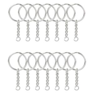 KINGFOREST 100 llaveros divididos con cadena de 1 pulgada