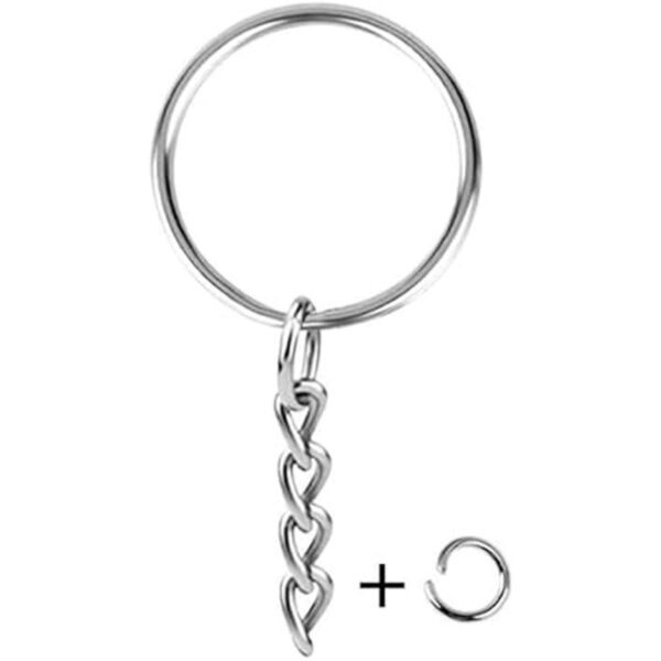 KINGFOREST 100 llaveros divididos con cadena de 1 pulgada
