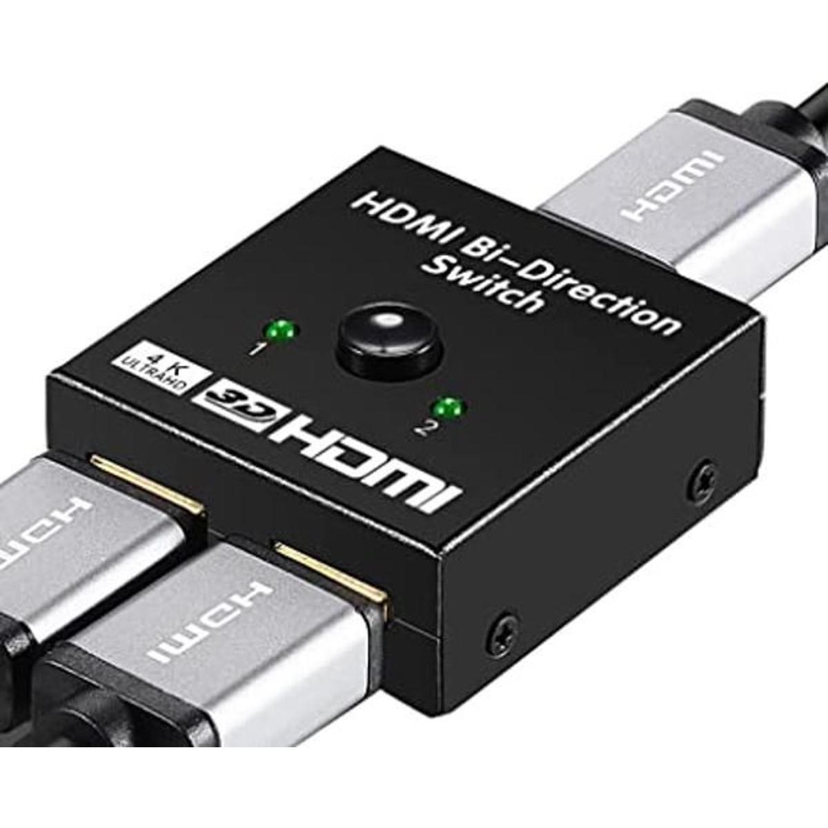 Kisdoo Conmutador HDMI de 2 puertos 2 en 1 salida AB