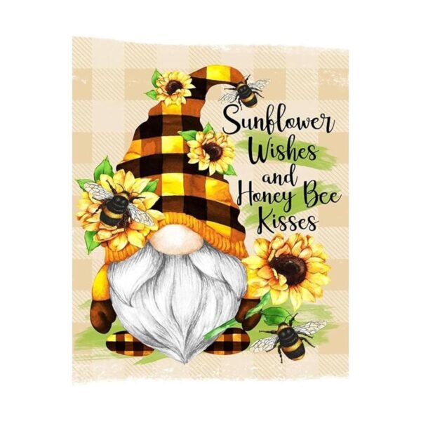 Letrero de metal con diseño de girasol Wishes and Honey_1