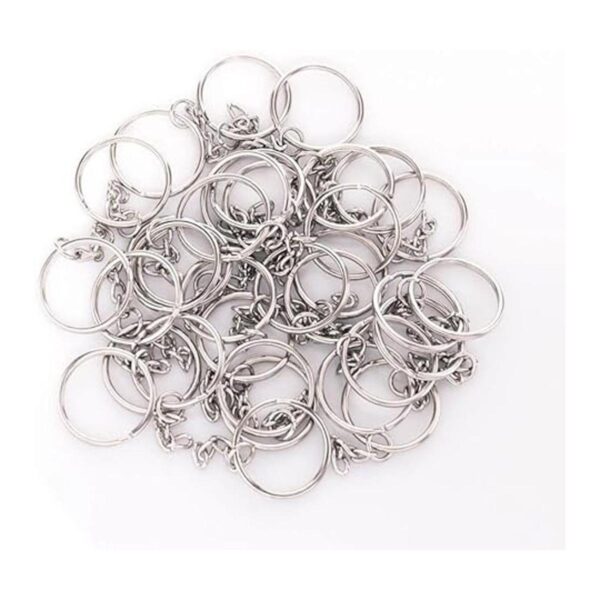 KINGFOREST 100 llaveros divididos con cadena de 1 pulgada