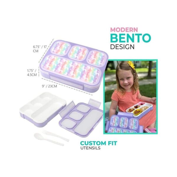 Rainbow Unicorn Sports Bento Fiambrera para niños_2