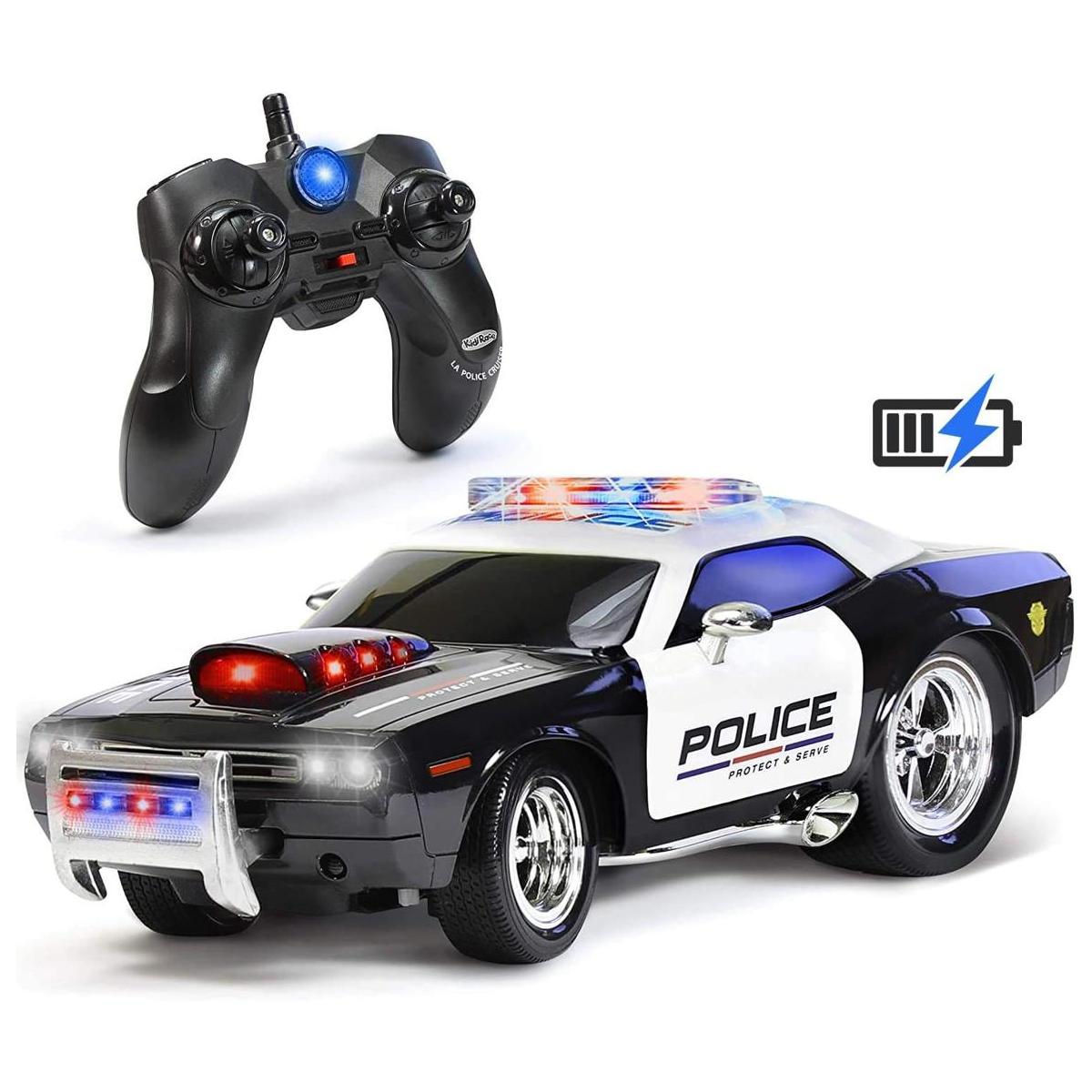 Automóvil de policía para niños KidiRace con control