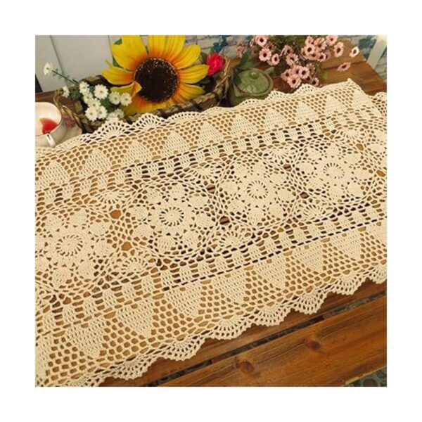 kilofly camino de mesa rectangular de encaje hecho a mano