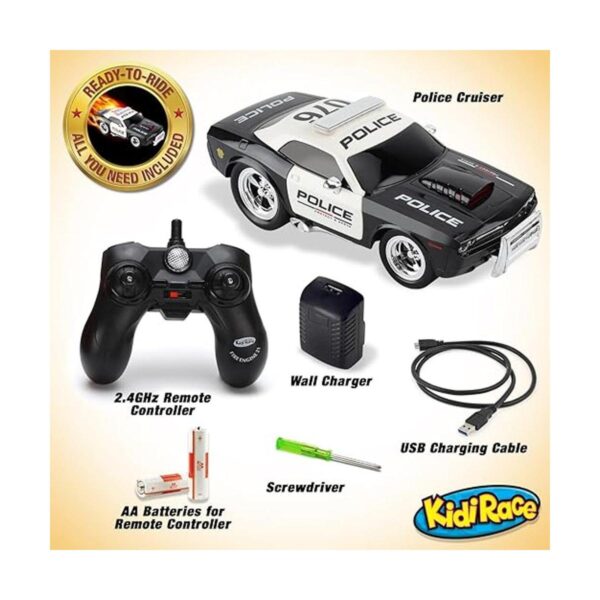 Automóvil de policía para niños KidiRace con control_2
