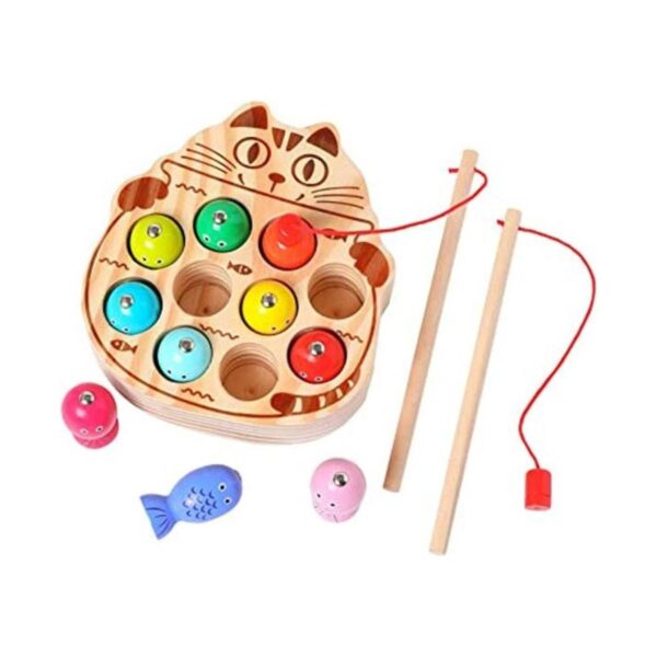Kidus Montessori Juego de pesca magnético de madera para_1