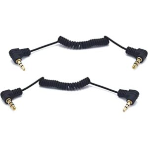 Kework Paquete de 2 cables de audio mini en espiral de_1