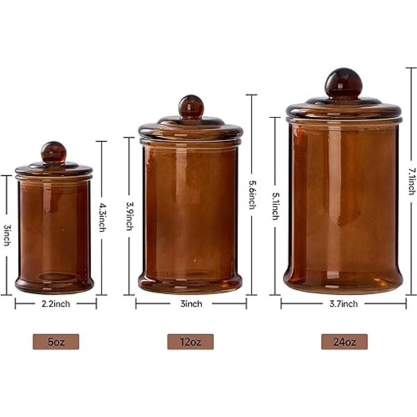 KMwares Juego de 3 tarros pequeños de cristal transparente_2
