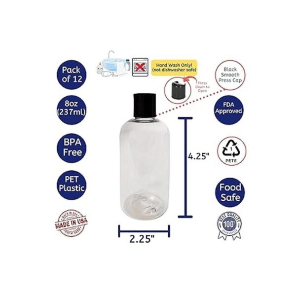 Kelkaa Boston Botellas redondas de plástico PET con tapa_2