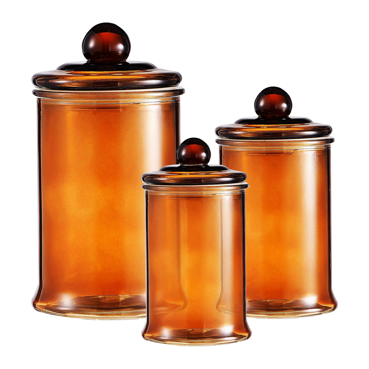 KMwares Juego de 3 tarros pequeños de cristal transparente