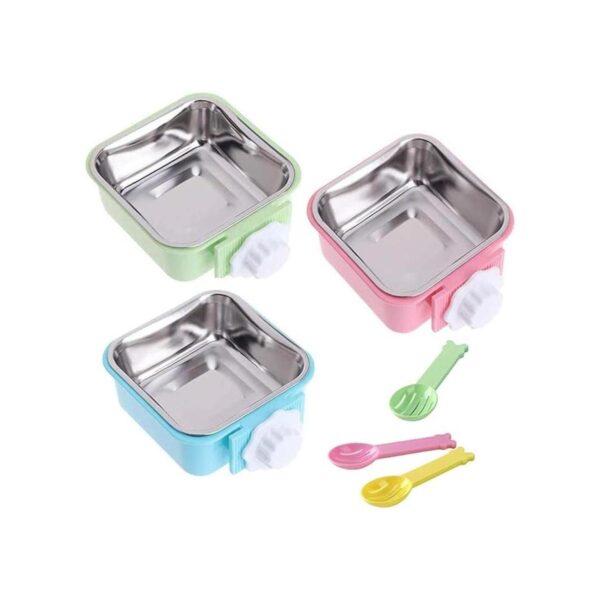 kathson 3 PCS Crate Dog Bowl Hanging Cage Food Bowl_1
