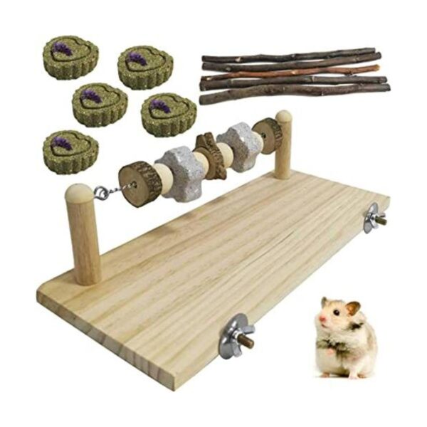 Kathson Hamster Madera Ledge Plataforma Masticar Juguetes