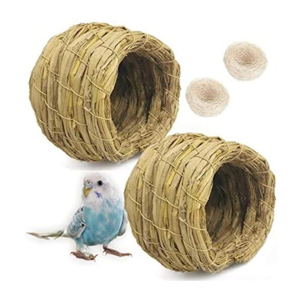 Kathson Paja nido de pájaro de fibra natural Birdcage