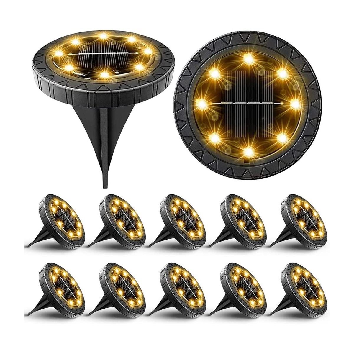 Paquete de 12 luces solares de tierra luces solares LED