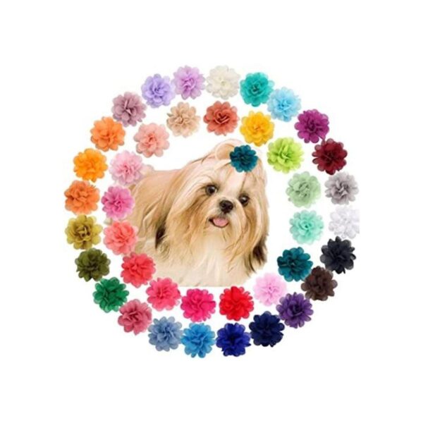 KANGAROO 40 Colors Flower Small Dogs Hair Bows Cat Puppy_1