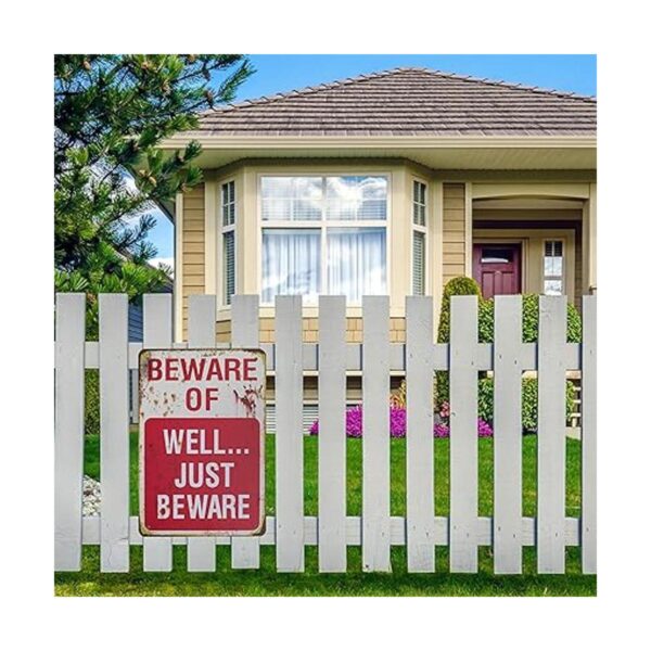 Kakasiy Cartel de metal con texto en inglés Beware of_2