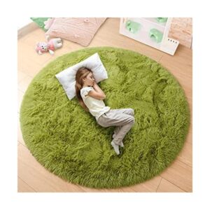 junovo Alfombra redonda y esponjosa para niños y niñas_1