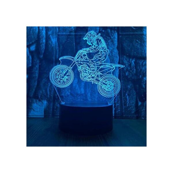 Motocross Bike 3D Luz nocturna acrílica con ilusión óptica_1