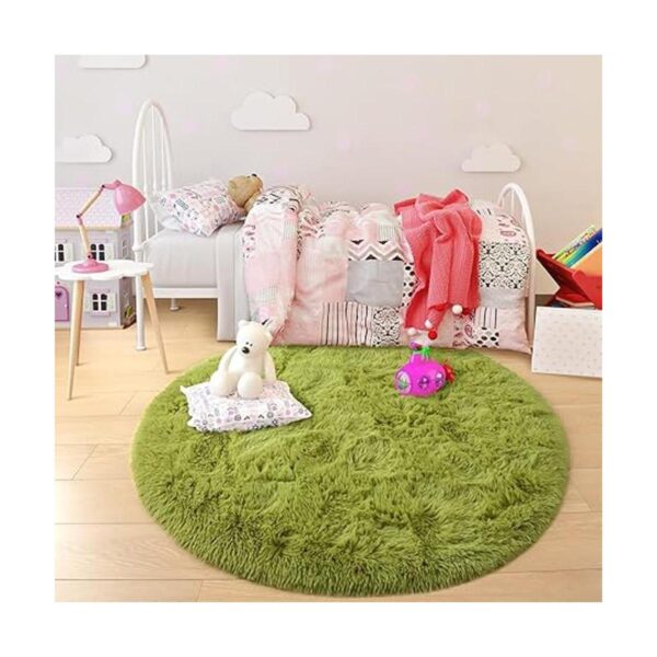 junovo Alfombra redonda y esponjosa para niños y niñas_5