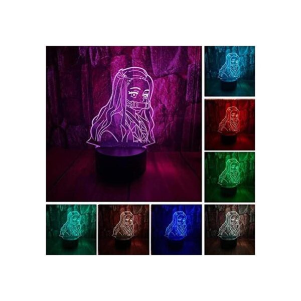 Cute Demon Slayer Kamado Nezuko Figura de anime 3D LED_1