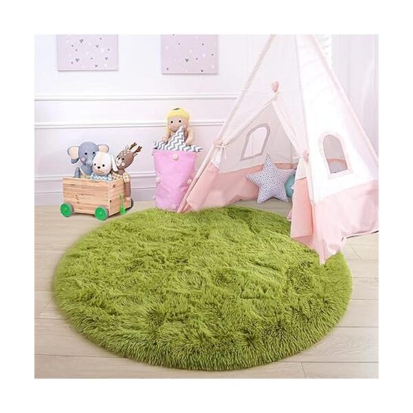 junovo Alfombra redonda y esponjosa para niños y niñas_6