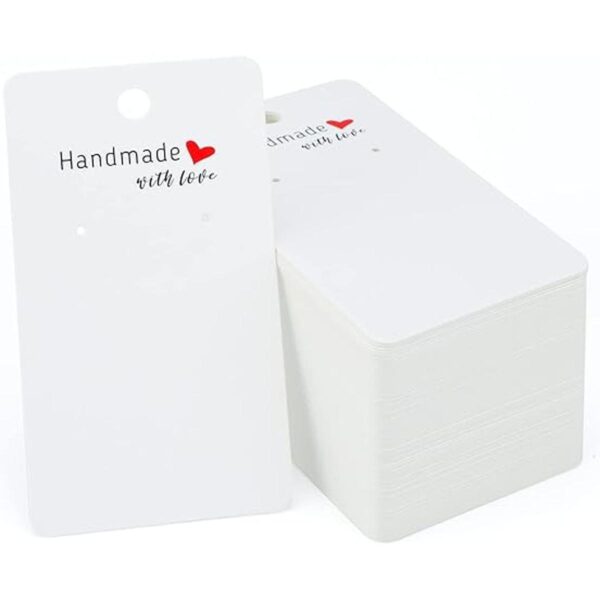 Paquete de 200 tarjetas de aretes blancos tarjetas de_1