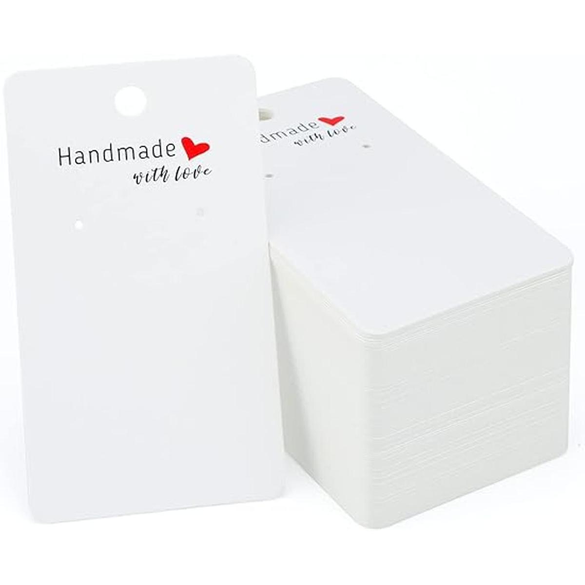 Paquete de 200 tarjetas de aretes blancos tarjetas de