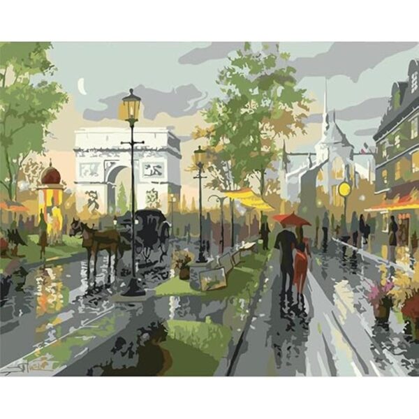 Pintura por número para adultos pintura de ciudad por