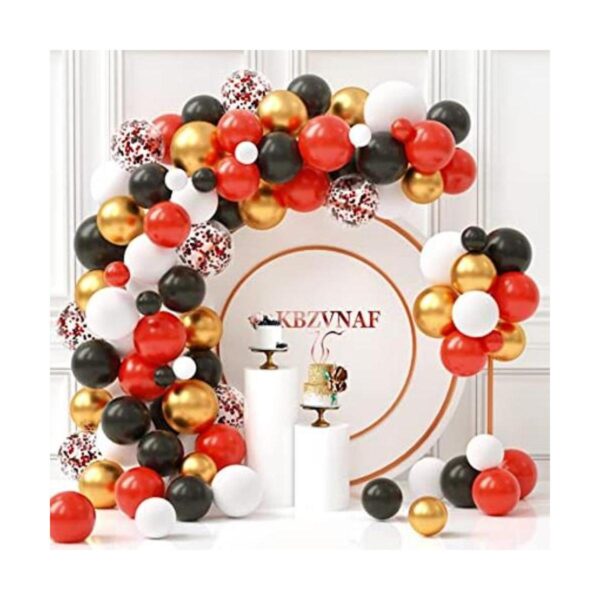 Kit de arco de guirnalda de globos de color negro y rojo_1