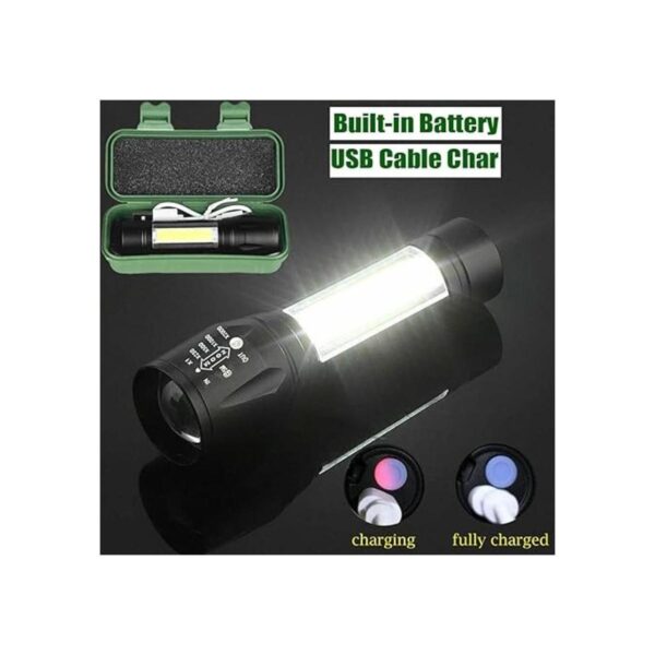 Linterna LED recargable USB antorcha mini luz pequeña_4