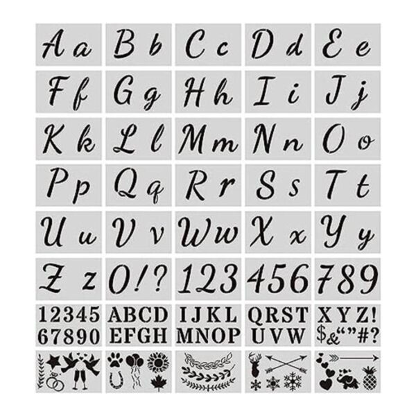 40 plantillas para pintura de cartas reutilizables con