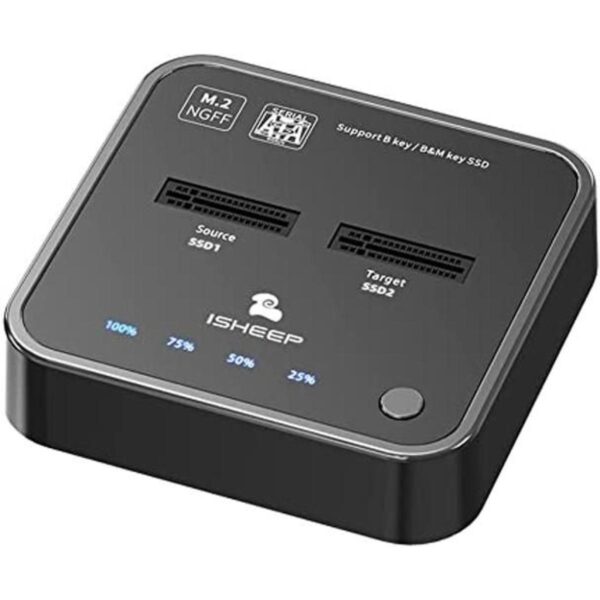 ISHEEP H016S Estación de acoplamiento SATA de 2 bahías_1