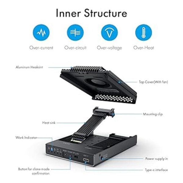 ineo DualBay NVMe estación de acoplamiento USB C a NVME_4