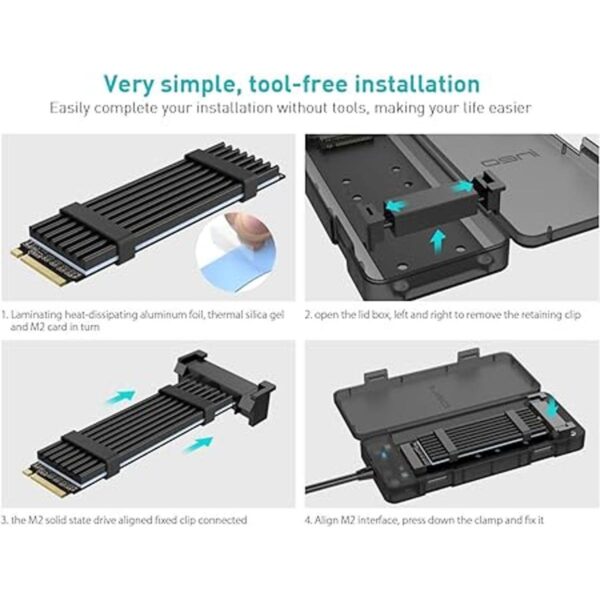 ineo M.2 NVMe PCIE SSD sin herramientas a USB 3.2 Gen 2_4