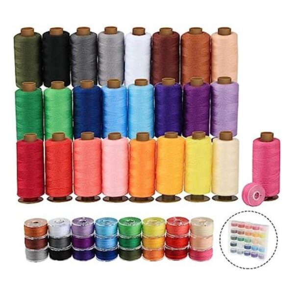 ilauke Kit de 50 hilos de coser de bobinas 400 yardas por