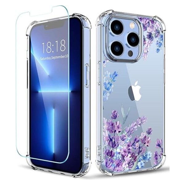 ilnehc Funda de diseño floral para iPhone 13 Pro con_1