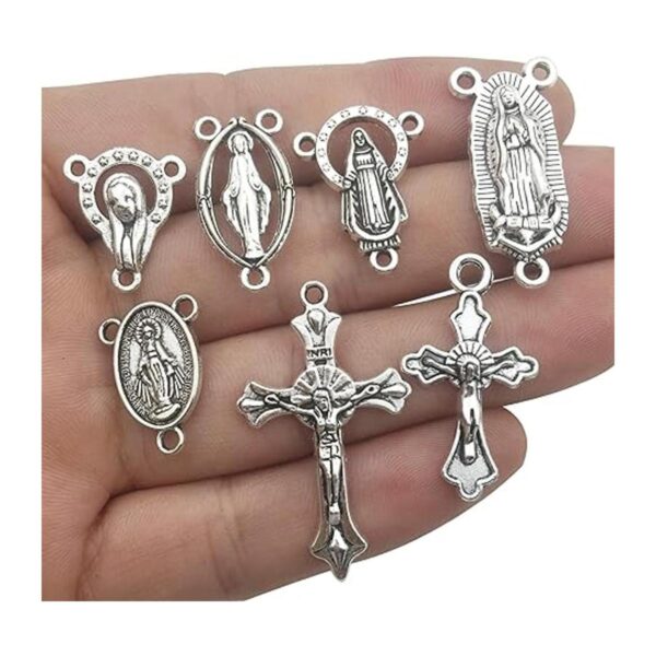 3.53 oz 60 piezas cruz de plata antigua Jesús María_2