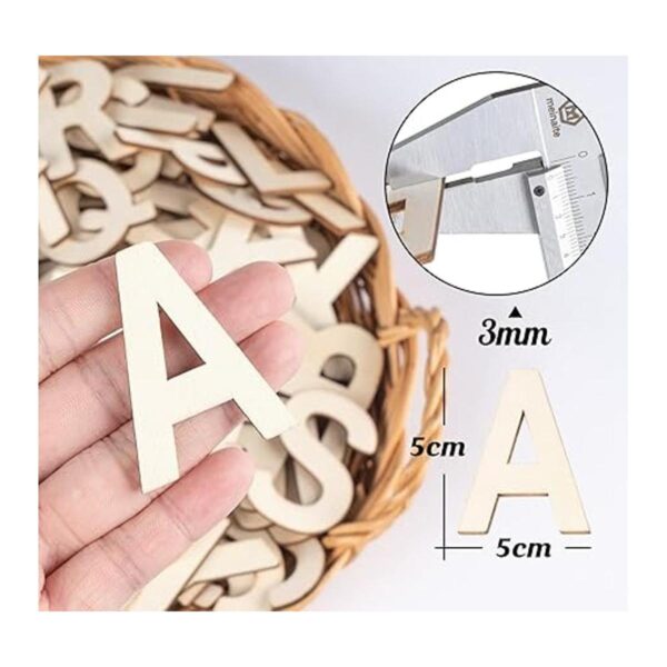 ilauke Letras de madera de 2 pulgadas 170 letras del